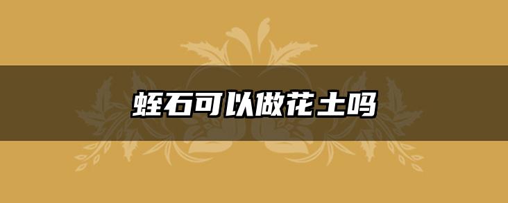 蛭石可以做花土吗