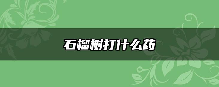 石榴树打什么药