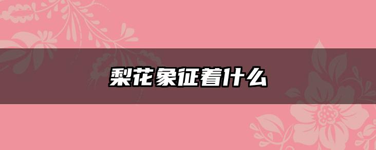 梨花象征着什么