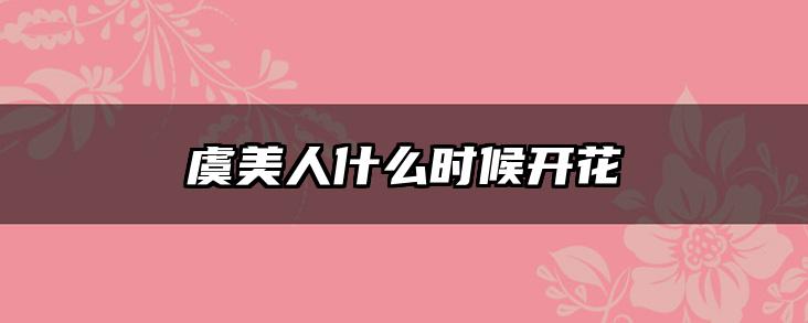 虞美人什么时候开花