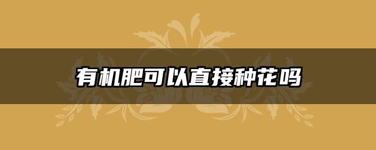 有机肥可以直接种花吗