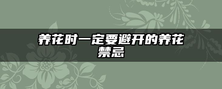 养花时一定要避开的养花禁忌