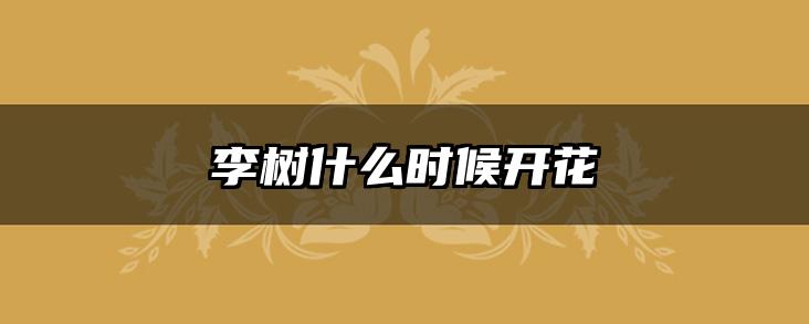 李树什么时候开花