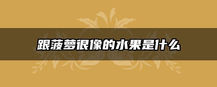跟菠萝很像的水果是什么