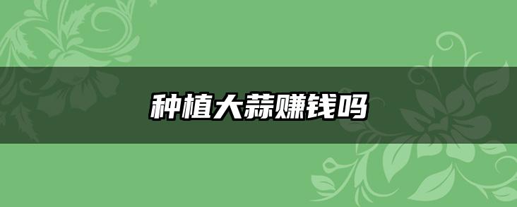 种植大蒜赚钱吗