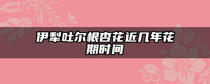 伊犁吐尔根杏花近几年花期时间