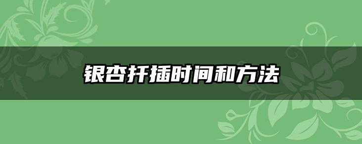 银杏扦插时间和方法