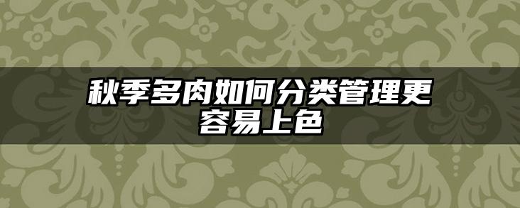 秋季多肉如何分类管理更容易上色