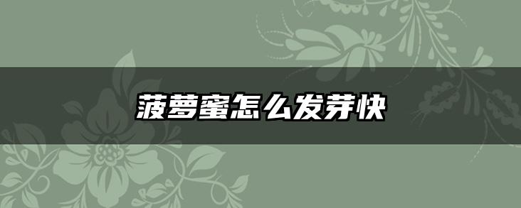菠萝蜜怎么发芽快