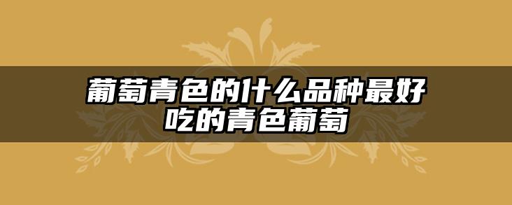 葡萄青色的什么品种最好吃的青色葡萄
