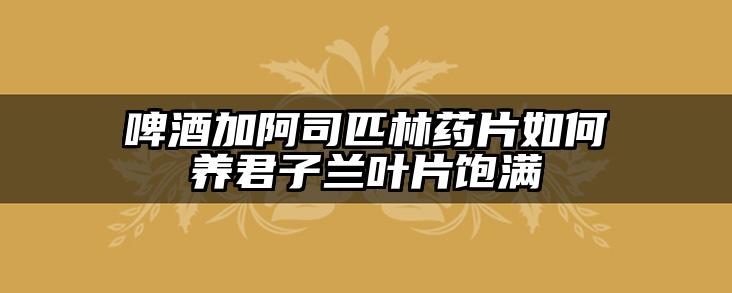 啤酒加阿司匹林药片如何养君子兰叶片饱满