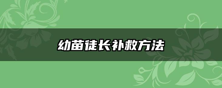 幼苗徒长补救方法