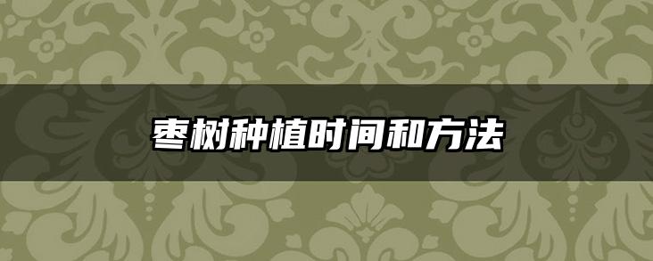 枣树种植时间和方法