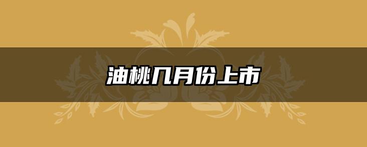 油桃几月份上市