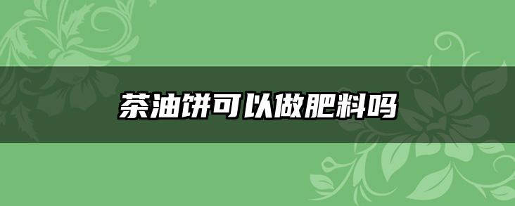 茶油饼可以做肥料吗