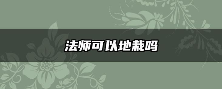 法师可以地栽吗
