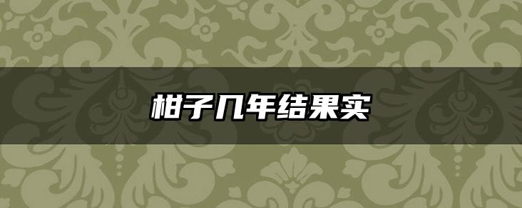 柑子几年结果实