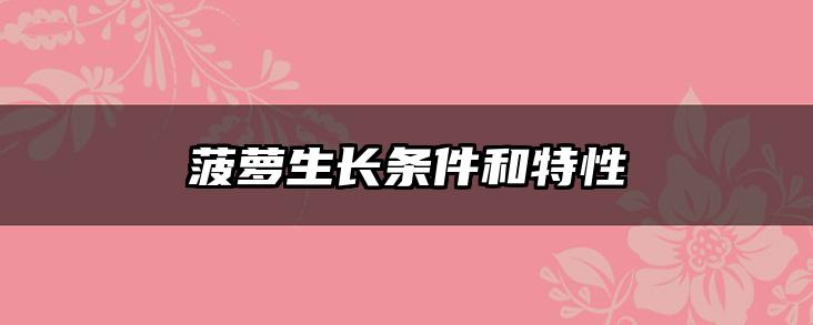 菠萝生长条件和特性