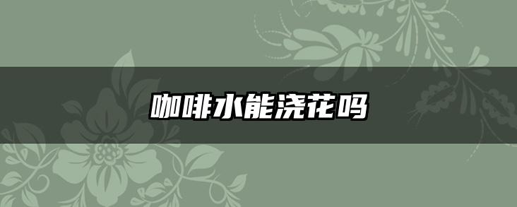 咖啡水能浇花吗