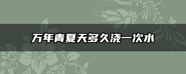 万年青夏天多久浇一次水