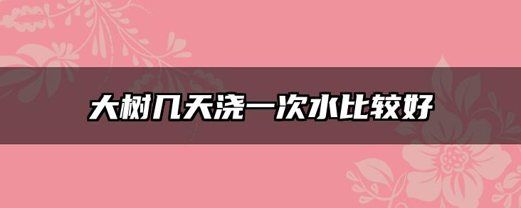 大树几天浇一次水比较好