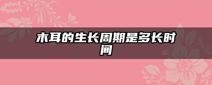 木耳的生长周期是多长时间