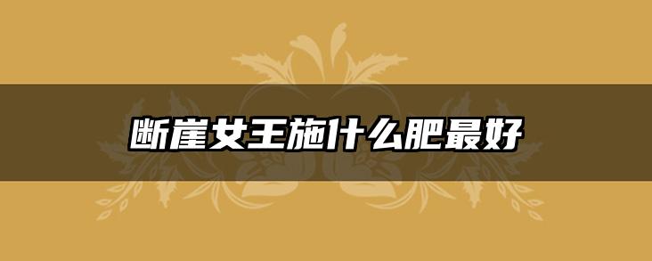 断崖女王施什么肥最好
