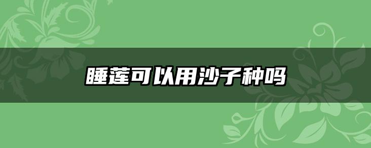 睡莲可以用沙子种吗