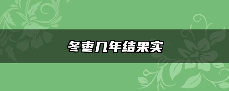 冬枣几年结果实