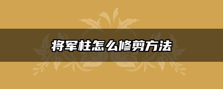 将军柱怎么修剪方法