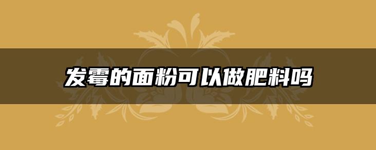 发霉的面粉可以做肥料吗