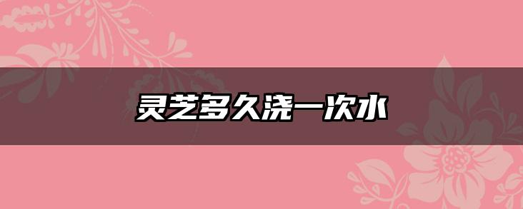 灵芝多久浇一次水