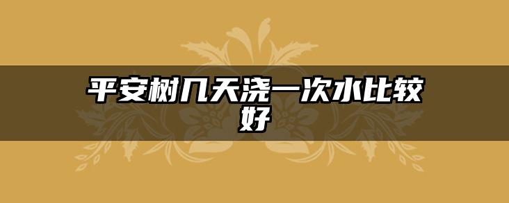 平安树几天浇一次水比较好