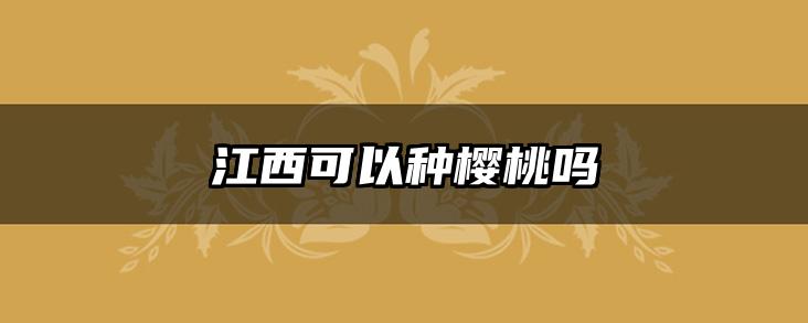 江西可以种樱桃吗