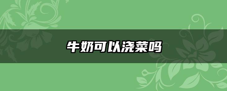 牛奶可以浇菜吗