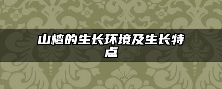 山楂的生长环境及生长特点