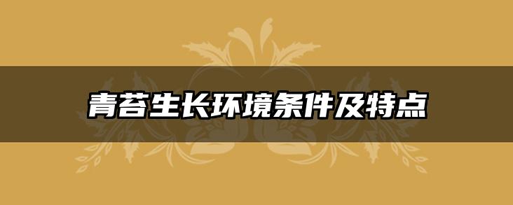 青苔生长环境条件及特点