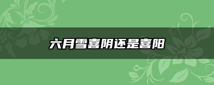 六月雪喜阴还是喜阳