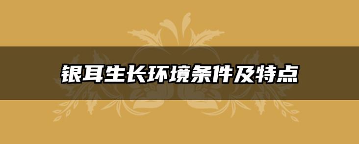 银耳生长环境条件及特点