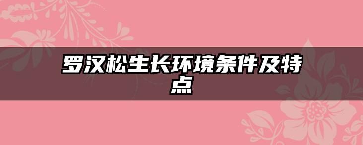罗汉松生长环境条件及特点