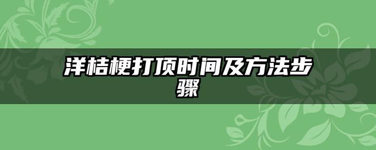 洋桔梗打顶时间及方法步骤