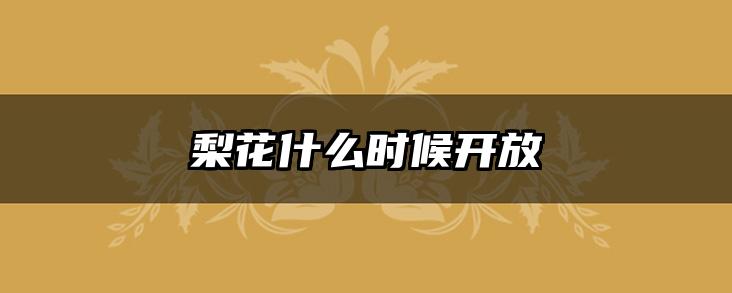 梨花什么时候开放