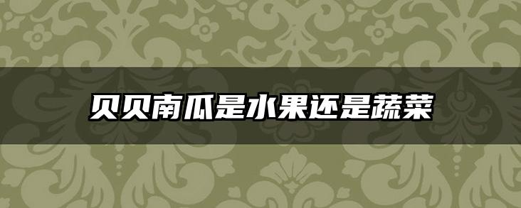 贝贝南瓜是水果还是蔬菜