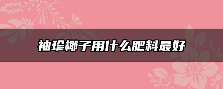 袖珍椰子用什么肥料最好