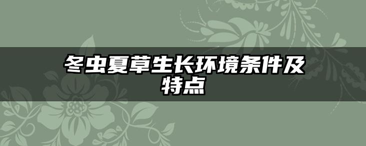 冬虫夏草生长环境条件及特点