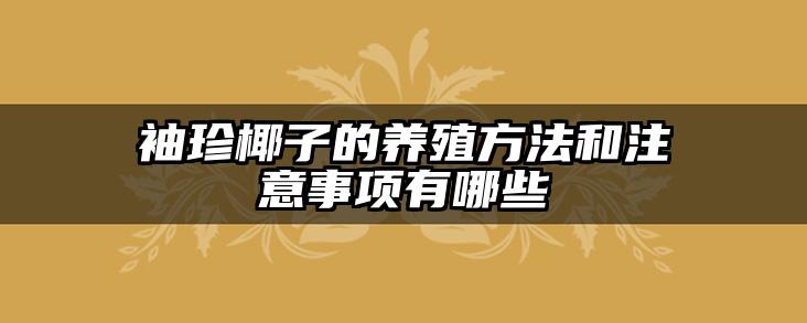 袖珍椰子的养殖方法和注意事项有哪些