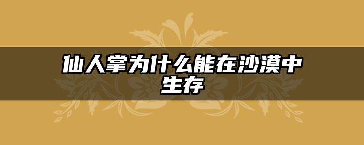 仙人掌为什么能在沙漠中生存