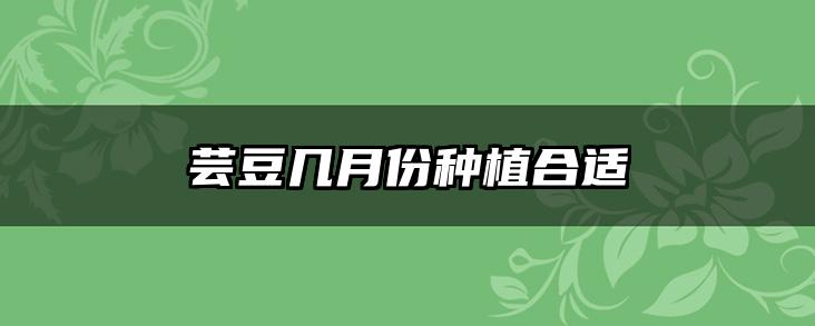 芸豆几月份种植合适