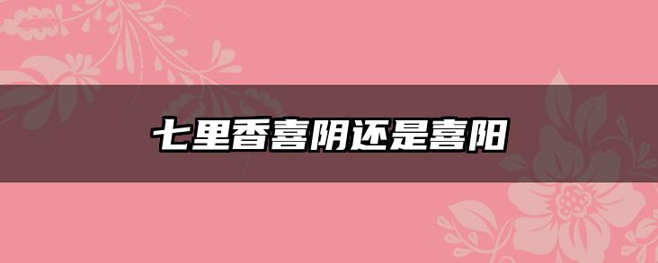 七里香喜阴还是喜阳