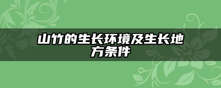 山竹的生长环境及生长地方条件